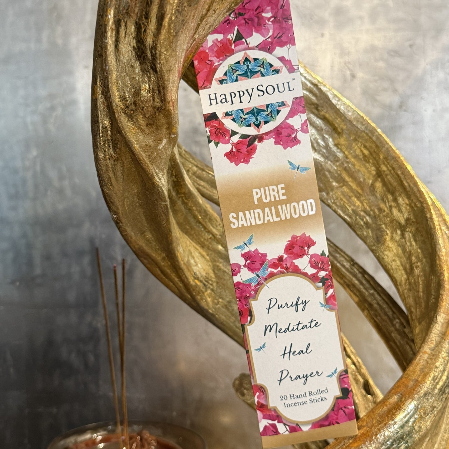 Happy Soul Pure Sandalwood  Incense Stick: Purify, Meditate, Heal, Prayer