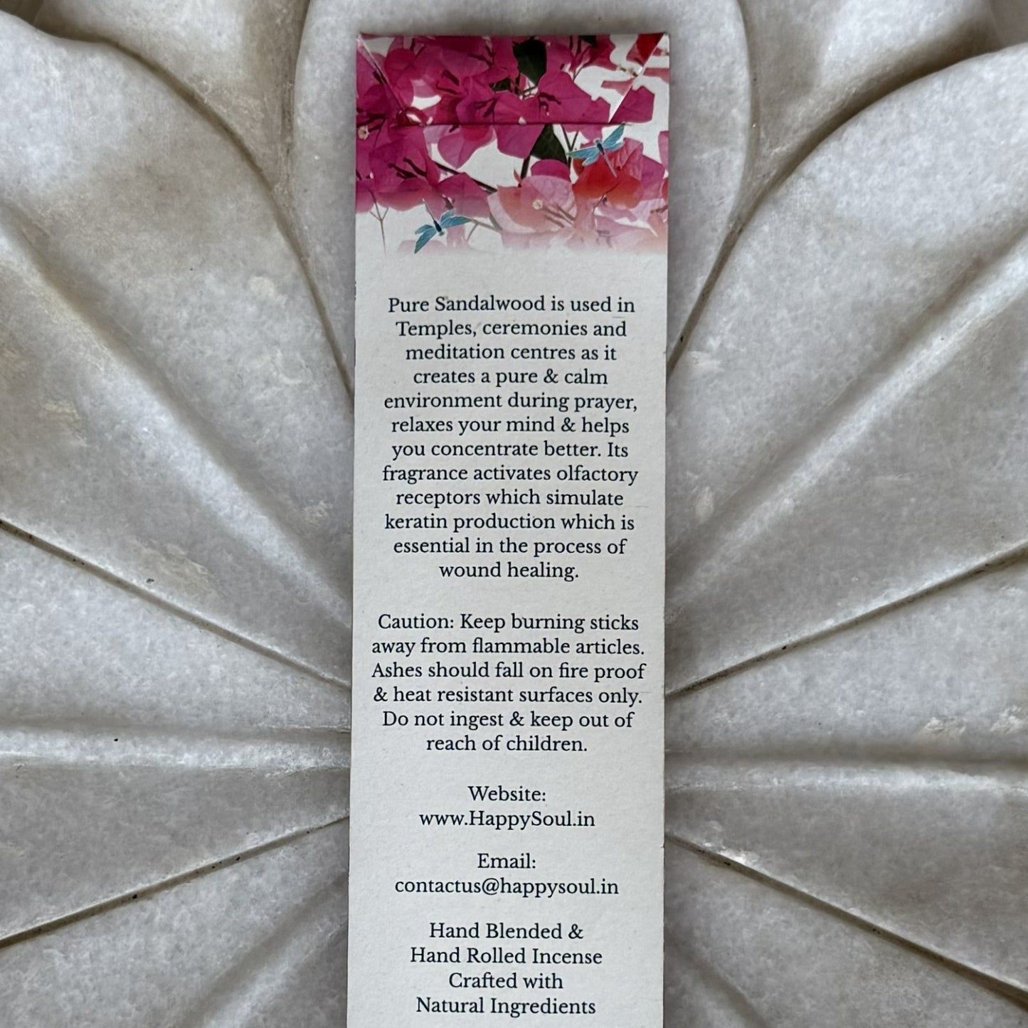 Happy Soul Pure Sandalwood  Incense Stick: Purify, Meditate, Heal, Prayer