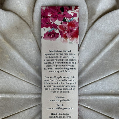 Happy Soul Agar Wood Incense Stick : Enlightenment, Clarity, Grounding, Ethereal