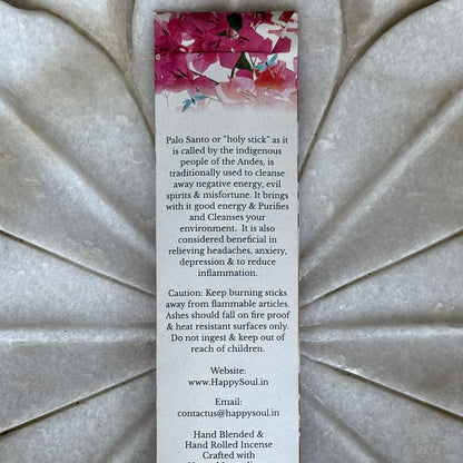 Happy Soul Palo Santo Incense Stick: Purify, Cleanse, Calm, Protect