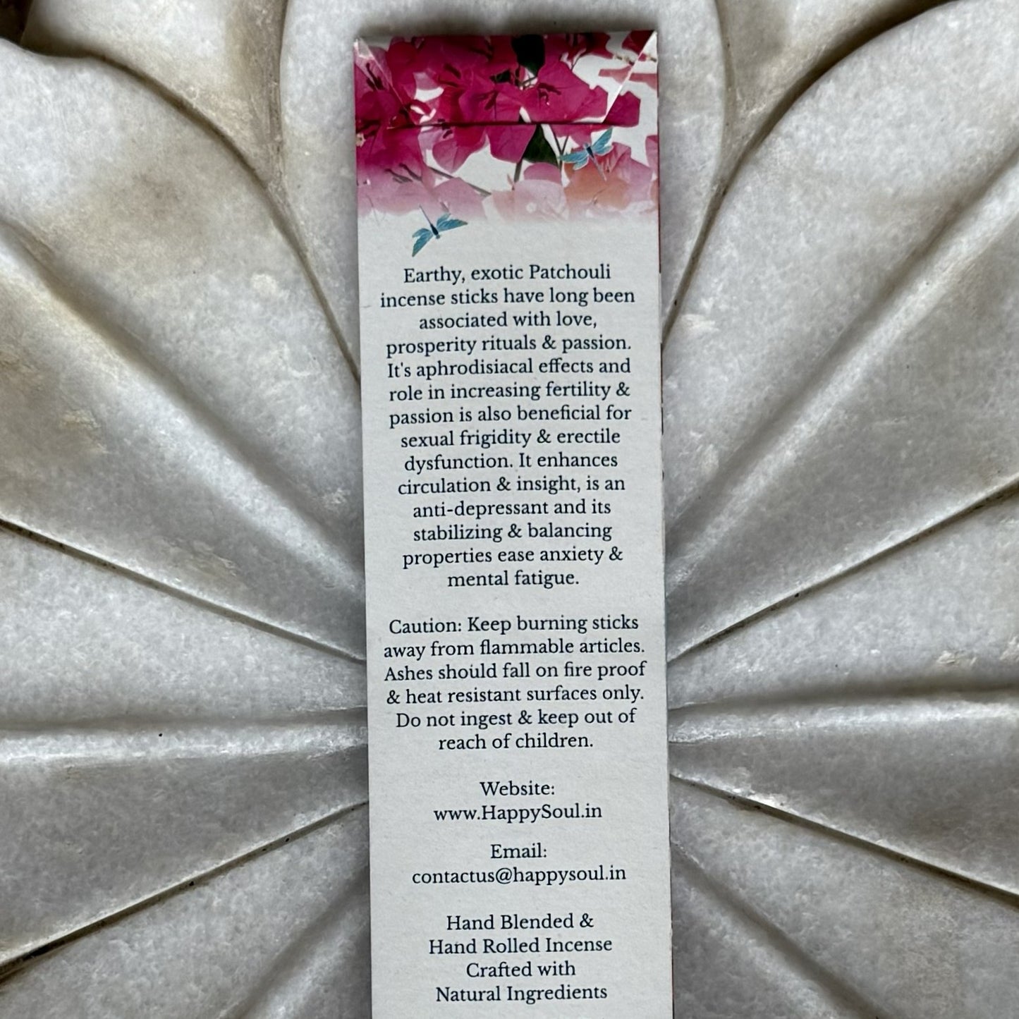 Happy Soul Patchouli  Incense Stick: Wealth, Passion, Fertility, Insight