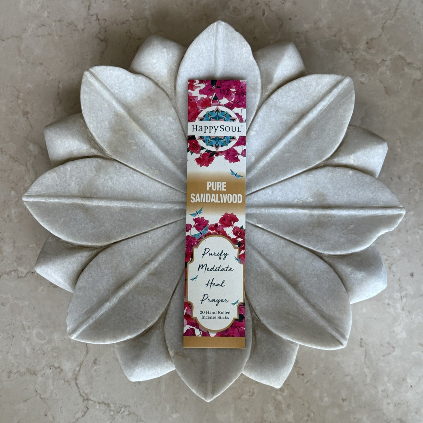 Happy Soul Pure Sandalwood  Incense Stick: Purify, Meditate, Heal, Prayer