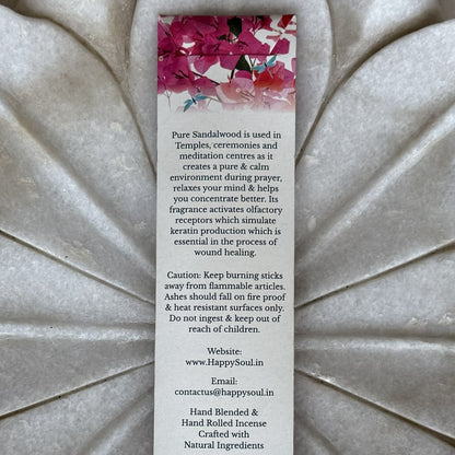 Happy Soul Pure Sandalwood  Incense Stick: Purify, Meditate, Heal, Prayer